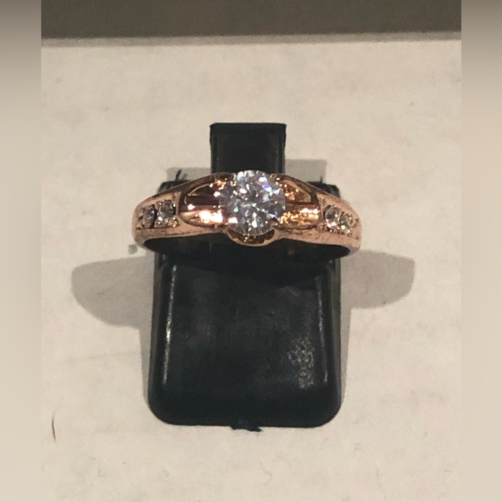 3/$20 Rose Gold and Crystal Ring - Size 5.5